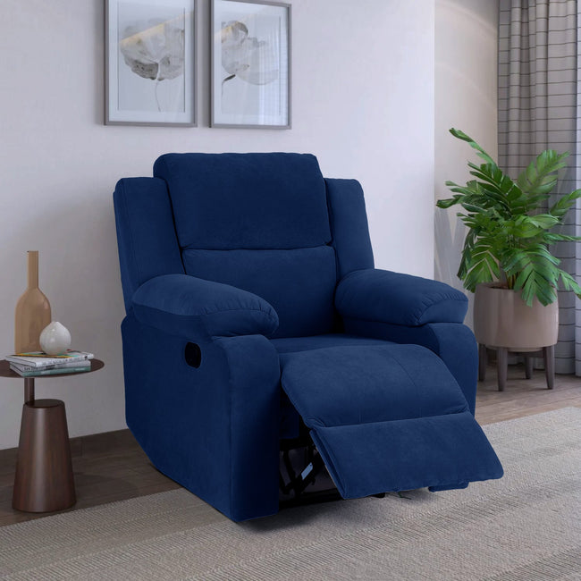 Comfy Rocking Revolving and Recline 1 Seater Recliner Sofa with Soft Suede Fabric