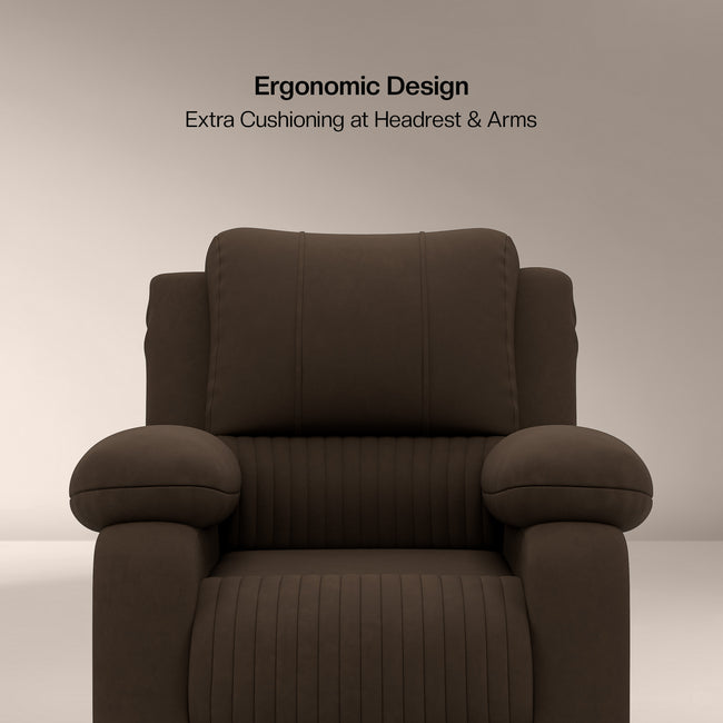 Laze (R1) Single Seater Electric Recliner Sofa with Soft Suede Fabric