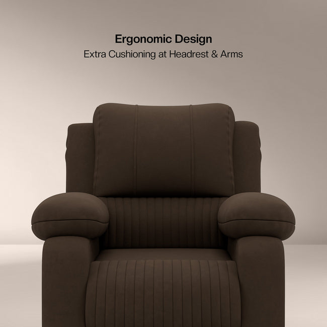 Laze (R3) Single Seater Electric Recliner Sofa with Soft Suede Fabric