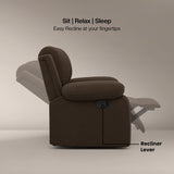 Laze (R1) Single Seater Electric Recliner Sofa with Soft Suede Fabric