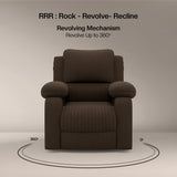 Laze (R3) Single Seater Electric Recliner Sofa with Soft Suede Fabric