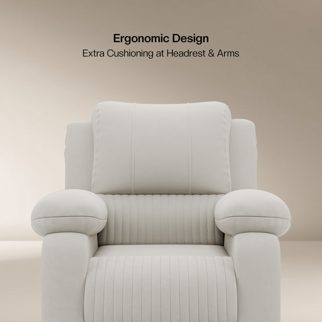 Laze (R1) Single Seater Electric Recliner Sofa with Soft Suede Fabric