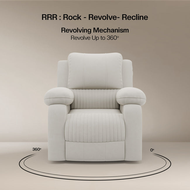 Laze (R3) Single Seater Electric Recliner Sofa with Soft Suede Fabric