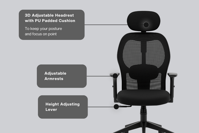 Green Soul Renewed Yoga High 1D Armrest Back Mesh Office Chair
