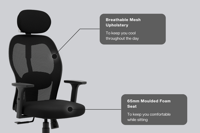 Green Soul Renewed Yoga High 1D Armrest Back Mesh Office Chair