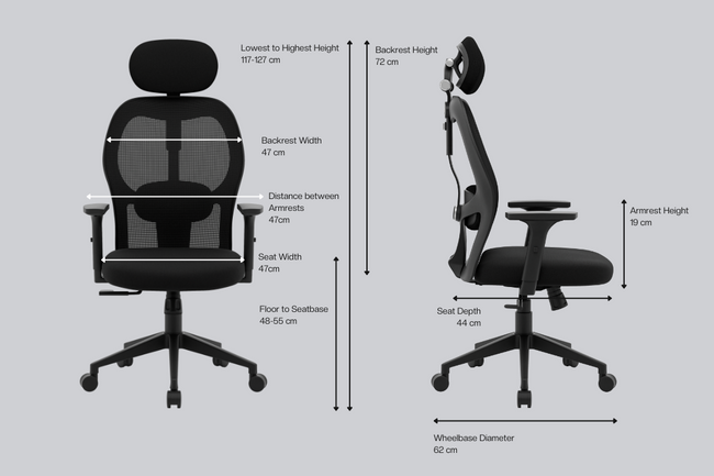 Green Soul Renewed Yoga High 1D Armrest Back Mesh Office Chair