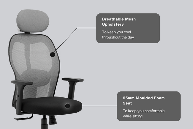 Green Soul Renewed Yoga High 1D Armrest Back Mesh Office Chair