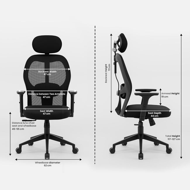 Green Soul Renewed Yoga High 1D Armrest Back Mesh Office Chair