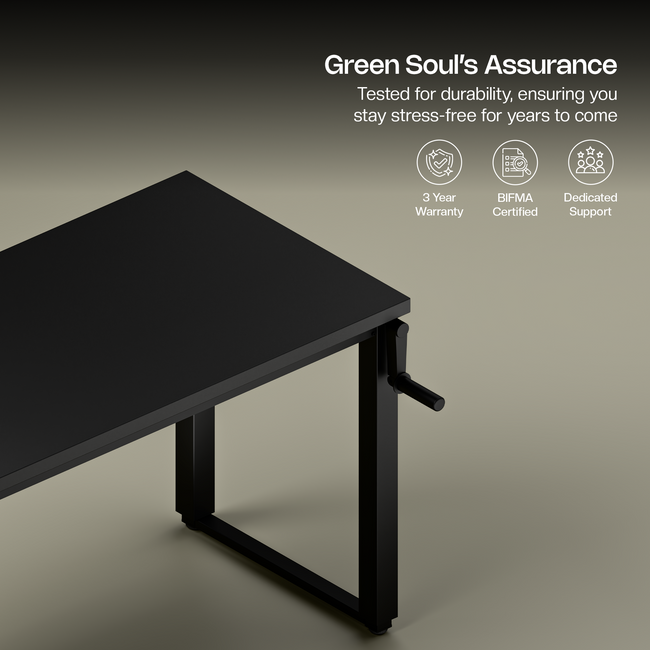 Green Soul Rise Manual Height Adjustable Table