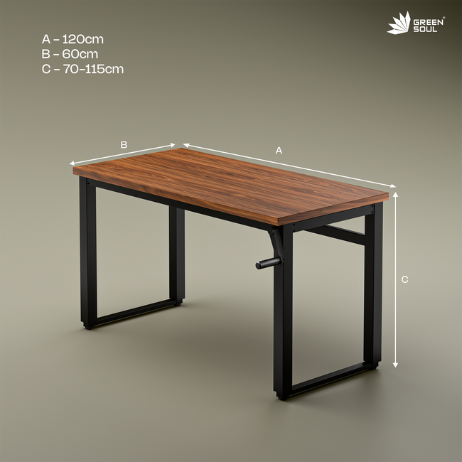 Green Soul Rise Manual Height Adjustable Table