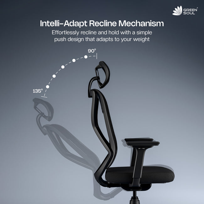 Green Soul Zodiac Superb with Upgraded Cushioned Lumbar Intelli-Adapt Recline 5 year warranty