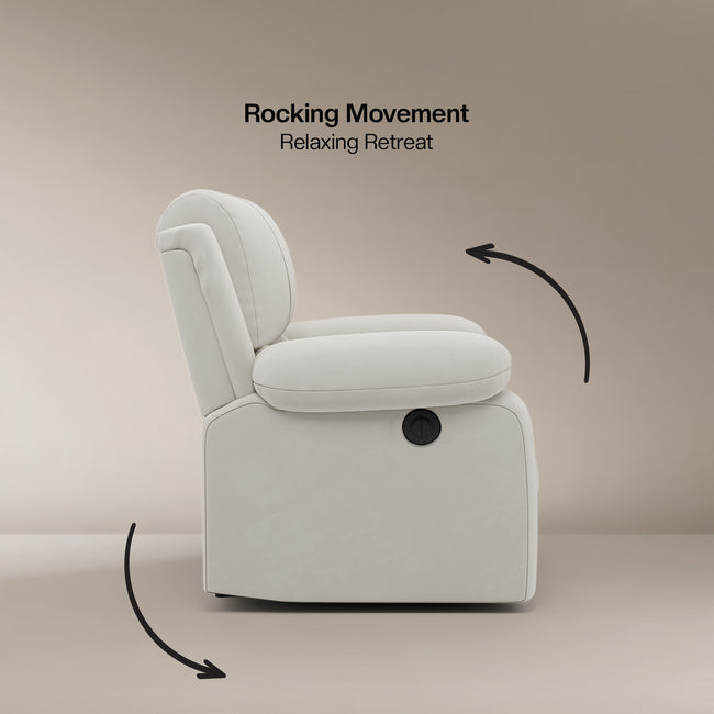 Laze (R1) Single Seater Electric Recliner Sofa with Soft Suede Fabric