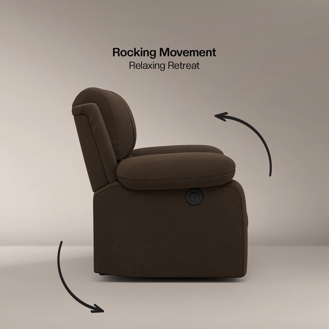 Laze (R3) Single Seater Electric Recliner Sofa with Soft Suede Fabric