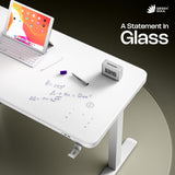 Prism Premium Height Adjustable Table Writable Glass Top with Integrated Smart Charging & Touch Controller