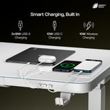 Prism Premium Height Adjustable Table Writable Glass Top with Integrated Smart Charging & Touch Controller