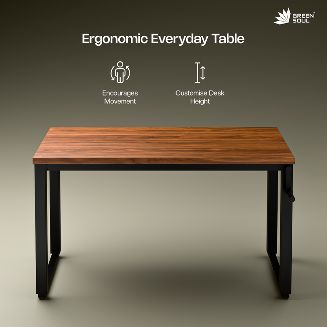 Green Soul Rise Manual Height Adjustable Table