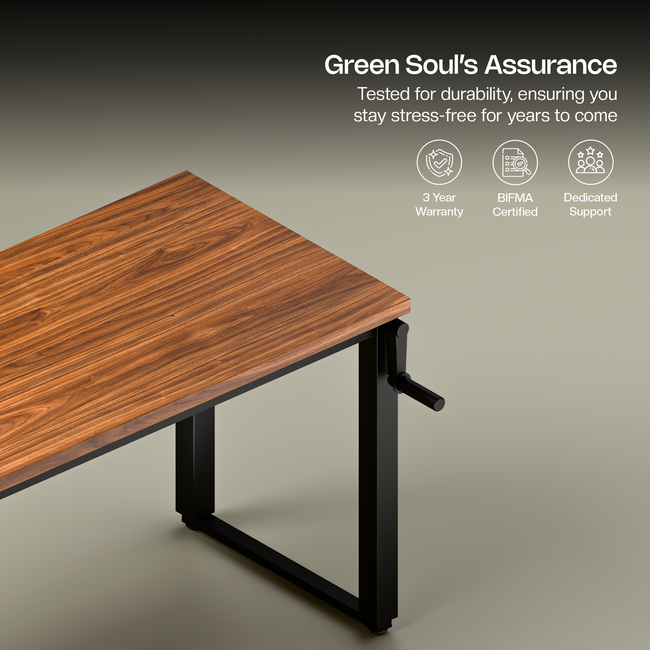 Green Soul Rise Manual Height Adjustable Table