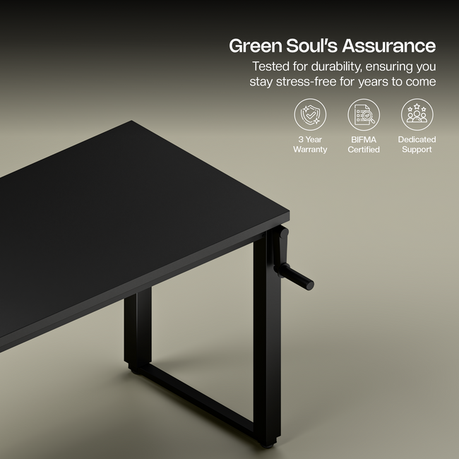 Green Soul Rise Manual Height Adjustable Table