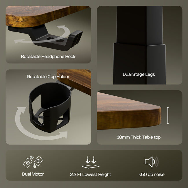 Green Soul Oasis L Shape Premium Height Adjustable Table with Dual Motors