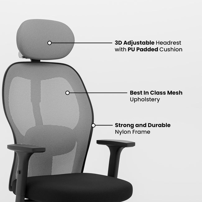 Green Soul Renewed Yoga High 1D Armrest Back Mesh Office Chair