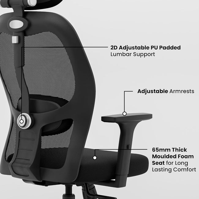 Green Soul Renewed Yoga High 1D Armrest Back Mesh Office Chair