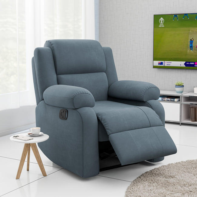 Comfy Rocking Revolving and Recline 1 Seater Recliner Sofa with Soft Suede Fabric