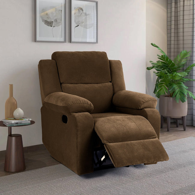 Comfy Rocking Revolving and Recline 1 Seater Recliner Sofa with Soft Suede Fabric
