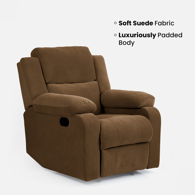 Green Soul Comfy Fabric Single Seater Recliner