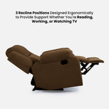 Comfy Rocking Revolving and Recline 1 Seater Recliner Sofa with Soft Suede Fabric