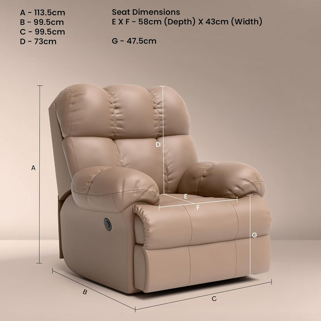Shangri-La Rocking, Revolving and Recline Single Seater Electric Recliner Sofa