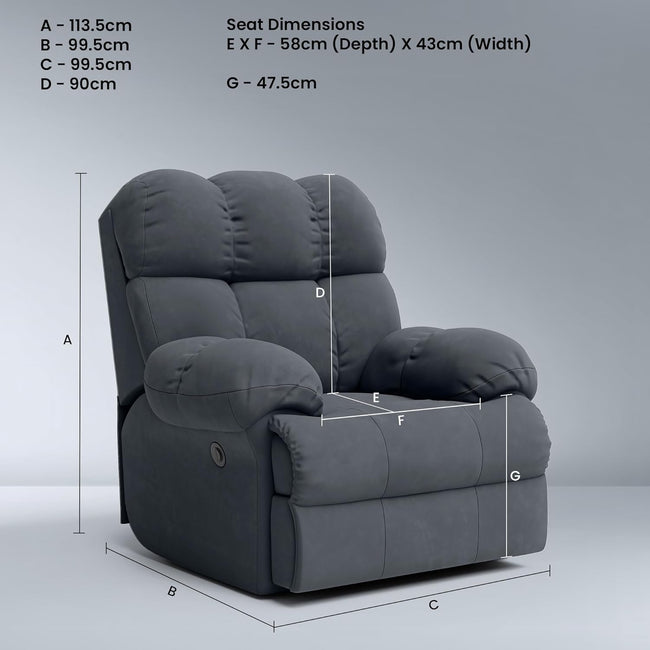 Shangri-La Rocking, Revolving and Recline Single Seater Electric Recliner Sofa