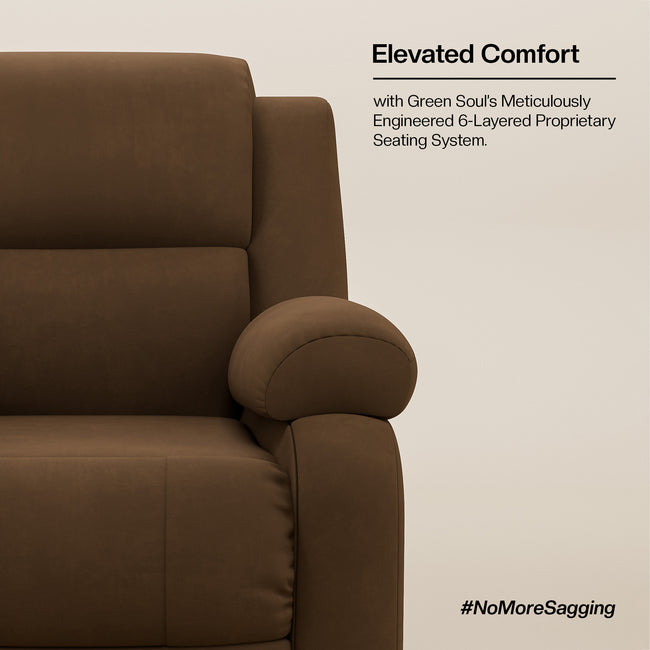 Comfy Rocking Revolving and Recline 1 Seater Recliner Sofa with Soft Suede Fabric