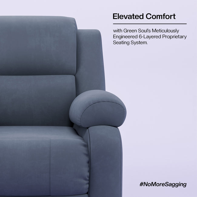 Comfy Rocking Revolving and Recline 1 Seater Recliner Sofa with Soft Suede Fabric