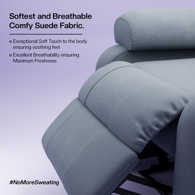 Comfy Rocking Revolving and Recline 1 Seater Recliner Sofa with Soft Suede Fabric