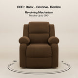 Comfy Rocking Revolving and Recline 1 Seater Recliner Sofa with Soft Suede Fabric
