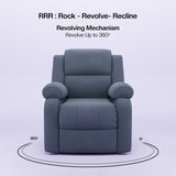 Comfy Rocking Revolving and Recline 1 Seater Recliner Sofa with Soft Suede Fabric