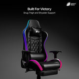 Green Soul Ghost RGB Ergonomic Gaming Chair Premium PU Leather Upholstery with Diamond Stitching
