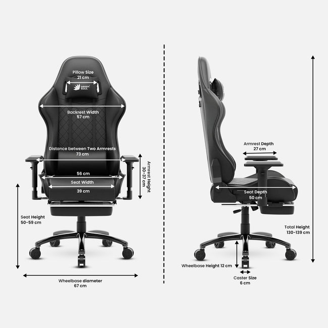 Green Soul Renewed Ghost Gaming Chair With Integrated Footrest