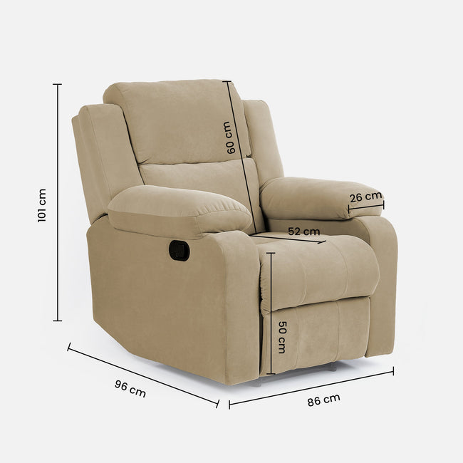 Green Soul Comfy Fabric Single Seater Recliner Recliner Green Soul Ergonomics   