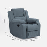 Green Soul Comfy Fabric Single Seater Recliner Recliner Green Soul Ergonomics   