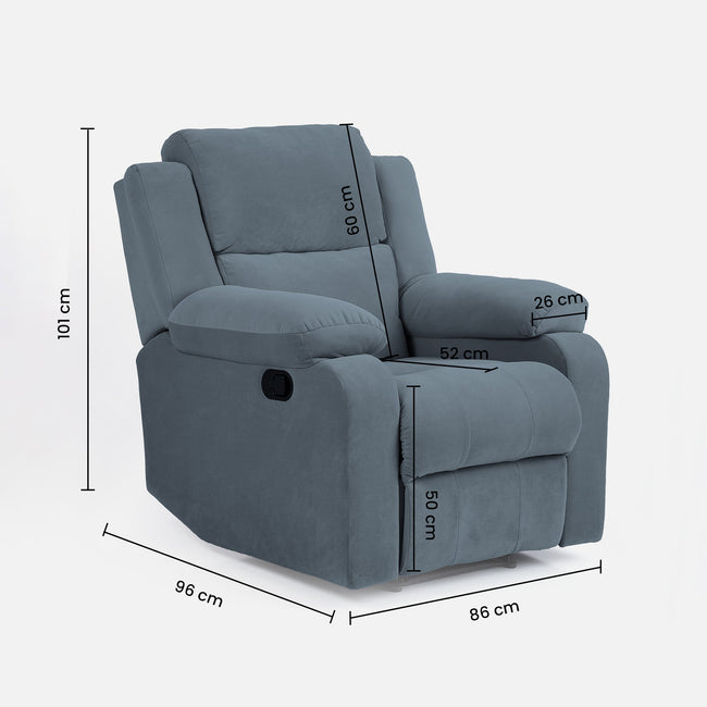 Green Soul Comfy Fabric Single Seater Recliner Recliner Green Soul Ergonomics   
