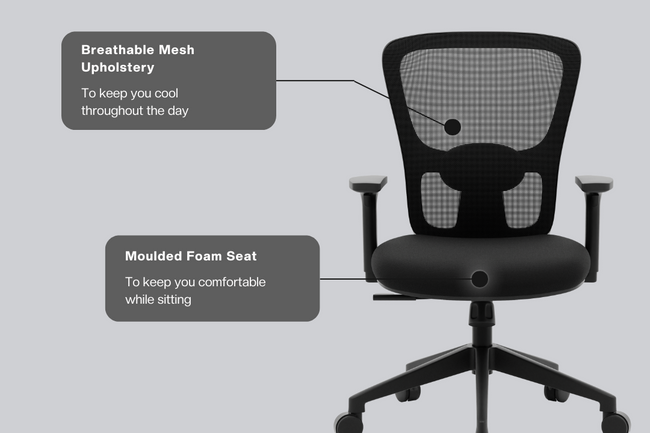 Green Soul Jupiter Go Mid Back Mesh  Office Chair Efficient Chairs Green Soul Ergonomics   