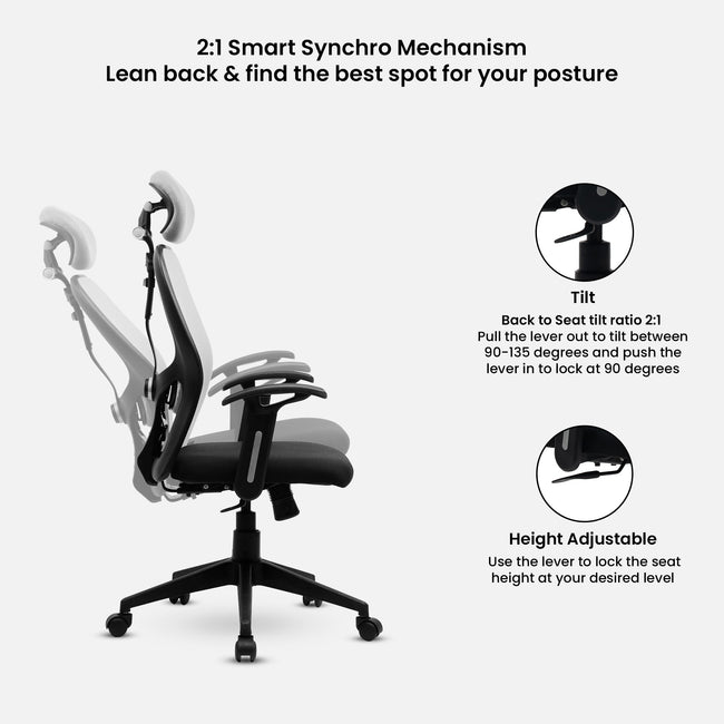 Green Soul Yoga High Back Mesh Office Chair Efficient Chairs Green Soul Ergonomics   