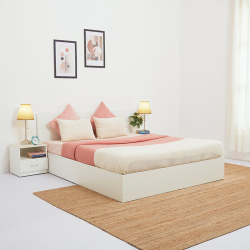 Green Soul Zenith Queen bed with Box Storage furniture Green Soul Ergonomics White  