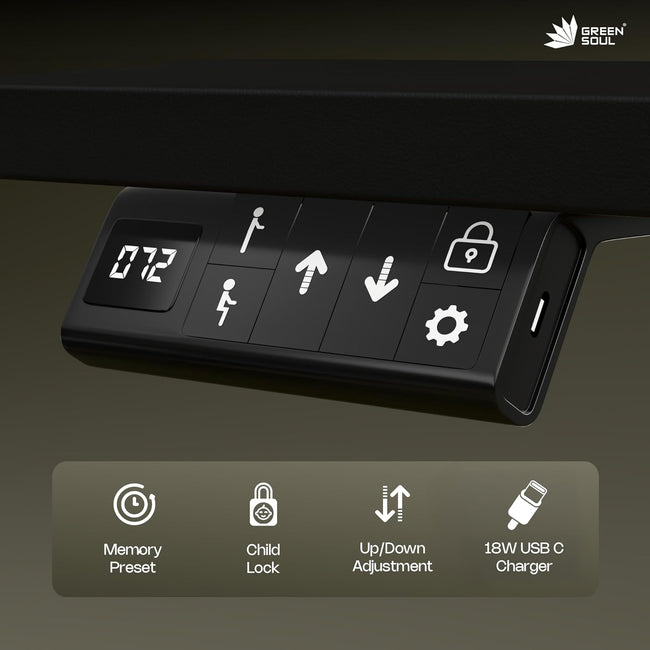 Green Soul Imperium Pro (4 Feet) Electric Height Adjustable Table