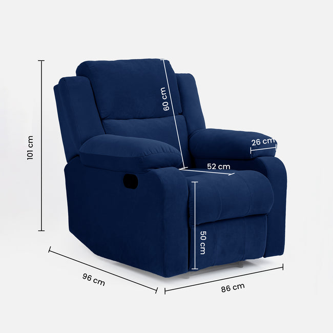 Comfy Rocking Revolving and Recline 1 Seater Recliner Sofa with Soft Suede Fabric
