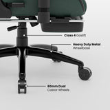 Green Soul Renewed Ghost Gaming Chair With Integrated Footrest