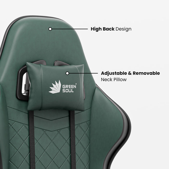 Green Soul Renewed Ghost Gaming Chair With Integrated Footrest