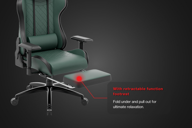 Green Soul Renewed Ghost Gaming Chair With Integrated Footrest