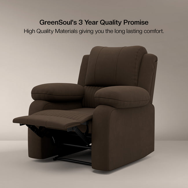 Laze (R1) Single Seater Electric Recliner Sofa with Soft Suede Fabric